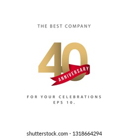 40 Year Anniversary Celebration Vector Template Design Illustration
