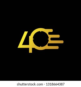 40 Year Anniversary Celebration Vector Template Design Illustration