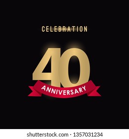 40 Year Anniversary Celebration Vector Template Design Illustration
