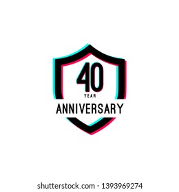 40 Year Anniversary Celebration Vector Template Design Illustration