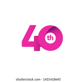 40 Year Anniversary Celebration Vector Template Design Illustration