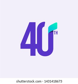 40 Year Anniversary Celebration Vector Template Design Illustration