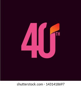 40 Year Anniversary Celebration Vector Template Design Illustration
