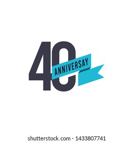 40 Year Anniversary Celebration Vector Template Design Illustration