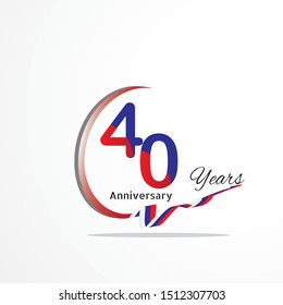 40 Year Anniversary celebration Vector Template Design Illustration