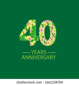 40 Year Anniversary Celebration Vector Template Design Illustration