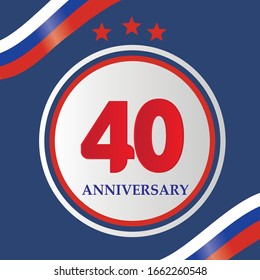 40 Year Anniversary Celebration Vector Template Design Illustration