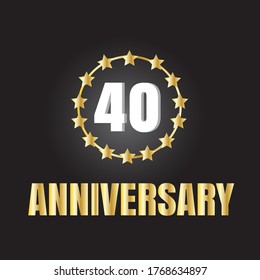 40 year anniversary celebration, vector design for celebrations, invitation cards and greeting cards