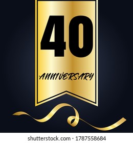 40 year anniversary celebration, vector design for celebrations, invitation cards and greeting cards