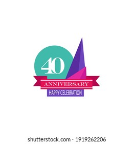 40 year anniversary celebration vector template design illustration