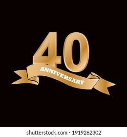 Ilustración de diseño vectorial de la celebración de los 40 años