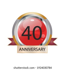 Ilustración de diseño vectorial de la celebración de los 40 años