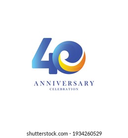 40-jährige Jubiläumsfeier - Vektor Template Design Illustration
