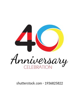 40 YEAR ANNIVERSARY CELEBRATION VECTOR DESIGN TEMPLATE ILLUSTRATION
