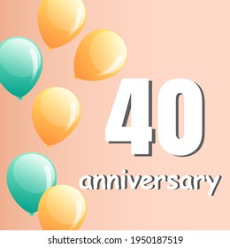 40 year anniversary celebration, vector design for celebrations, invitation cards and greeting cards