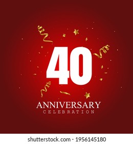 40 year anniversary celebration, vector design for celebrations, invitation cards and greeting cards
