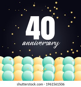 40 year anniversary celebration, vector design for celebrations, invitation cards and greeting cards