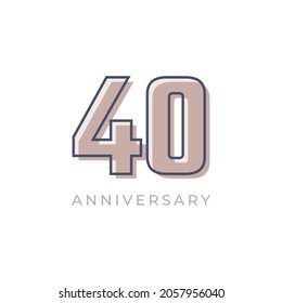 40 Year Anniversary Celebration Vector. Happy Anniversary Greeting Celebrates Template Design Illustration