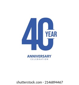 40 Year Anniversary Celebration Vector Template Design Illustration