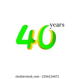 40 Year Anniversary Celebration Vector Template Design Illustration