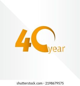 40 Year Anniversary Celebration Vector Template Design Illustration