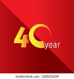 Ilustración de diseño de plantillas vectoriales de celebración de 40 años