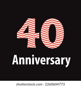 40 year anniversary celebration, vector design for celebrations, invitation cards and greeting cards