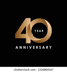 40 Year Anniversary Design Logo Illustration