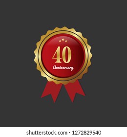 40 Year Anniversary Design Template, vector illustration