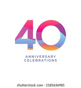 40 year anniversary design template. vector template illustration