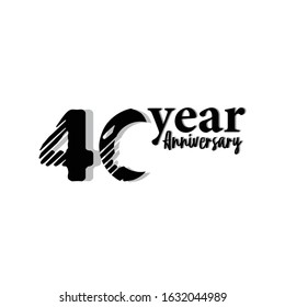 40 Year Anniversary elegant Vector Template Design Illustration 