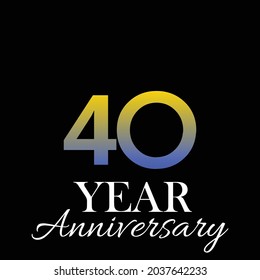 40 Year Anniversary Elegant Vector Template Design Illustration