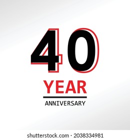 40 Year Anniversary Elegant Vector Template Design Illustration