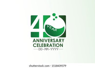 40 year anniversary with Lab Style. Green Graphic on a Grey Background - Vector