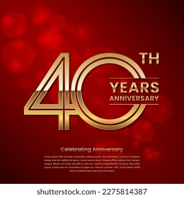 40 year anniversary. Anniversary logo design with double line concept. Logo Vector Template