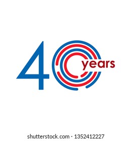 40 Year Anniversary Logo Vector Template Design Illustration