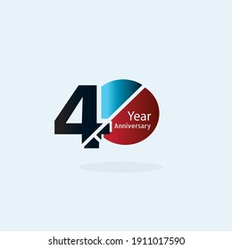 Ilustración de diseño de plantilla de vectores con logotipo de 40 años
