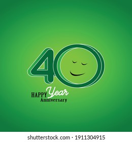 40 Year Anniversary Logo Vector Template Design Illustration