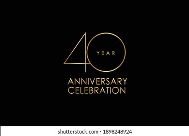 40 year anniversary red ribbon celebration logotype. anniversary logo with Red text and Spark light gold color isolated on black background, design for celebration, invitation - vector