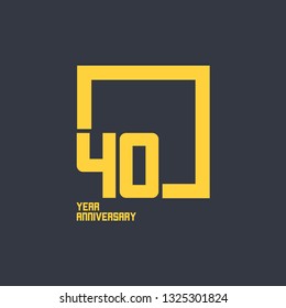 40 Year Anniversary Square Vector Template Design Illustration