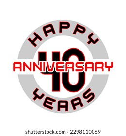 40 year anniversary vector icon, 40th anniversary Or anniversary logo label. vector illustration.
