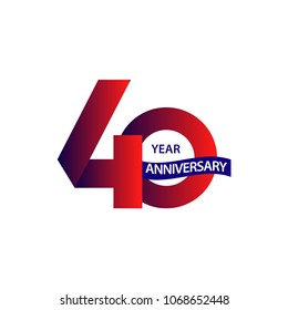 40 Year Anniversary Vector Template Design Illustration