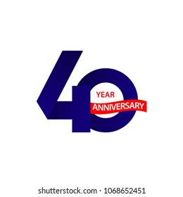 40 Year Anniversary Vector Template Design Illustration