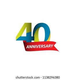 40 Year Anniversary Vector Template Design Illustration