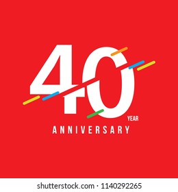 40 Year Anniversary Vector Template Design Illustration