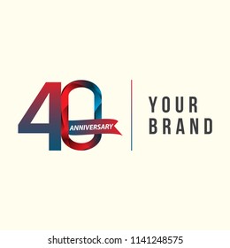 40 Year Anniversary Vector Template Design Illustration