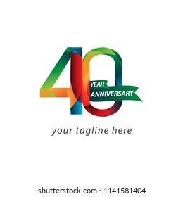 40 Year Anniversary Vector Template Design Illustration