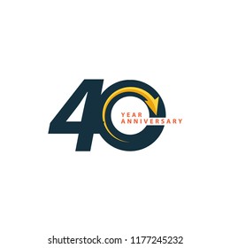 40 Year Anniversary Vector Template Design Illustration