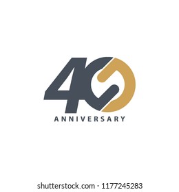 40 Year Anniversary Vector Template Design Illustration