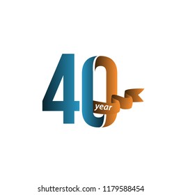 40 Year Anniversary Vector Template Design Illustration